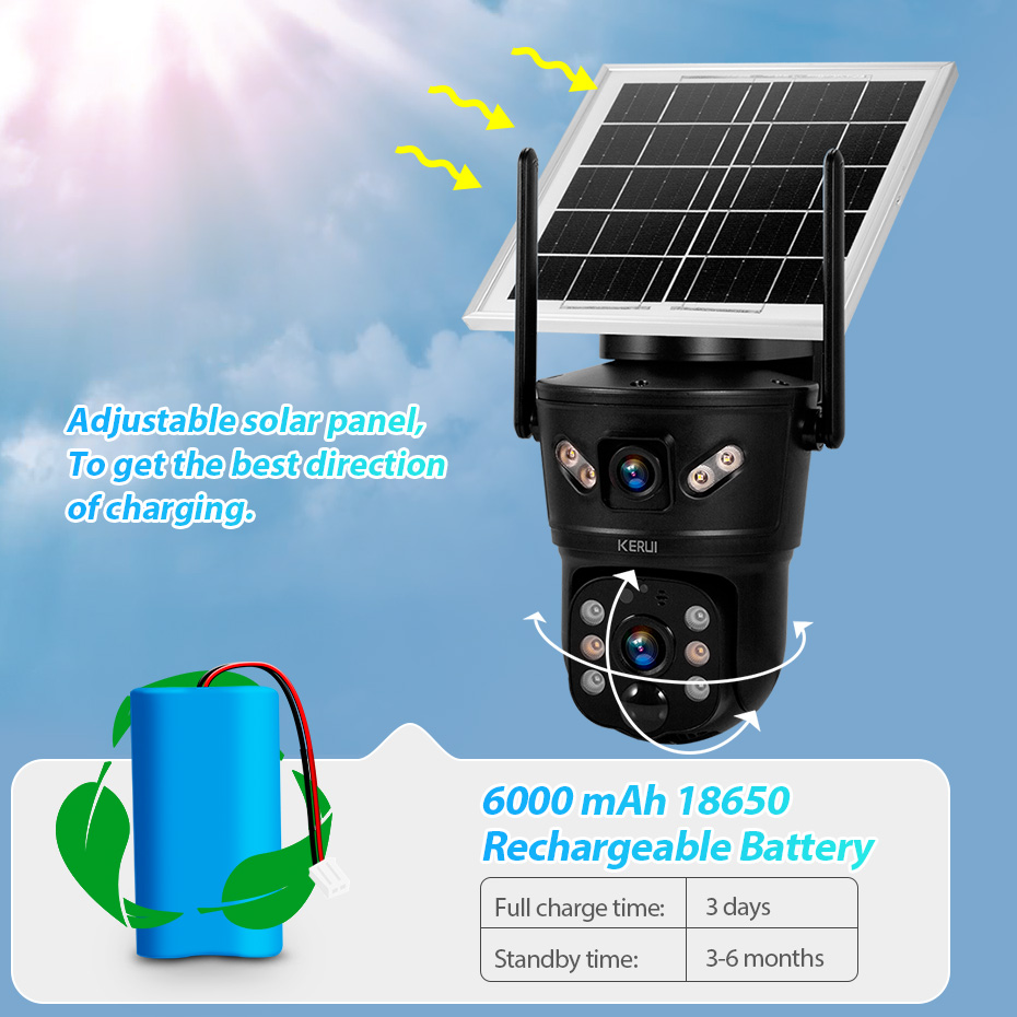 Home Security Brand - KERUI 6MP 4G SIM WiFi Solar