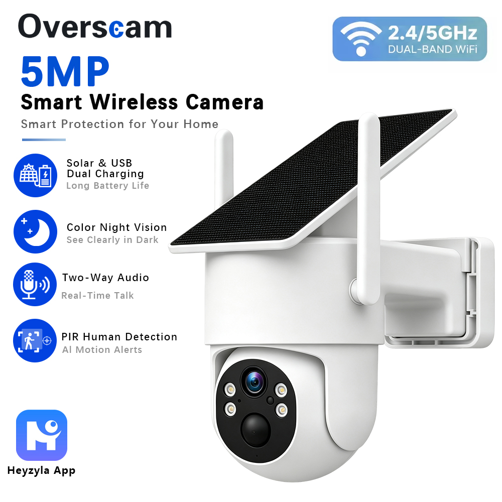 Home Security Panel - 5MP Solar Powered PTZ Camera For