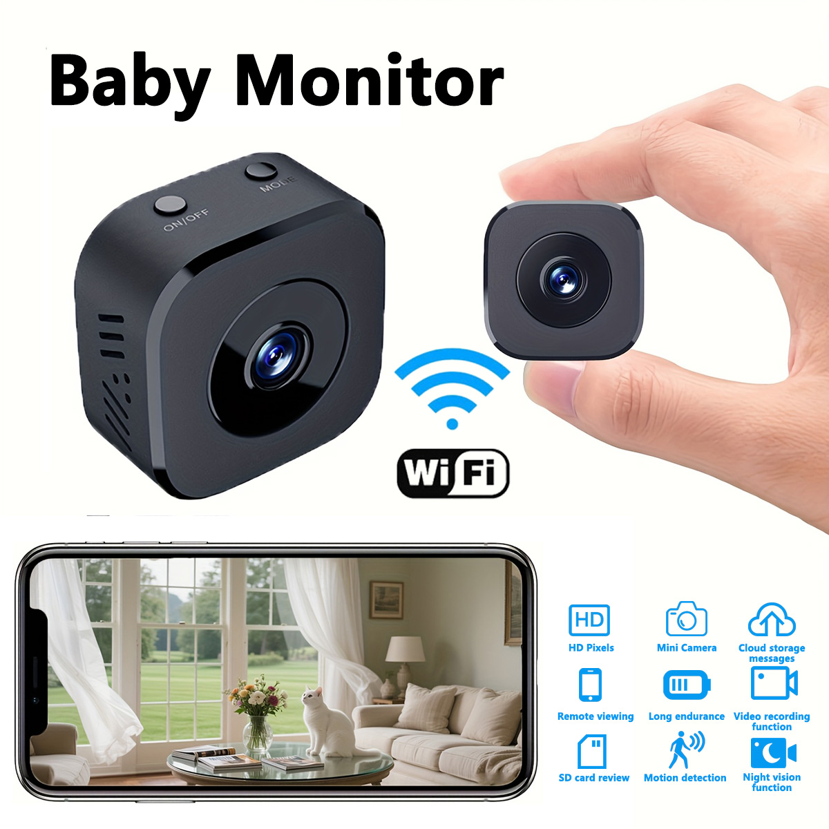 Home Security Wireless - 1080P HD Mini WiFi Camera Indoor