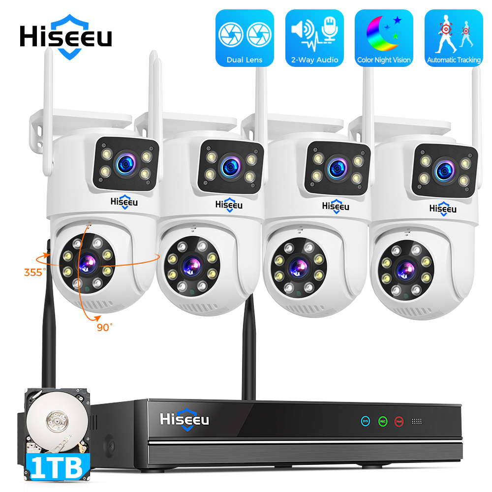 Home Security Panel - Hiseeu 6MP WiFi Dual Lens Camera