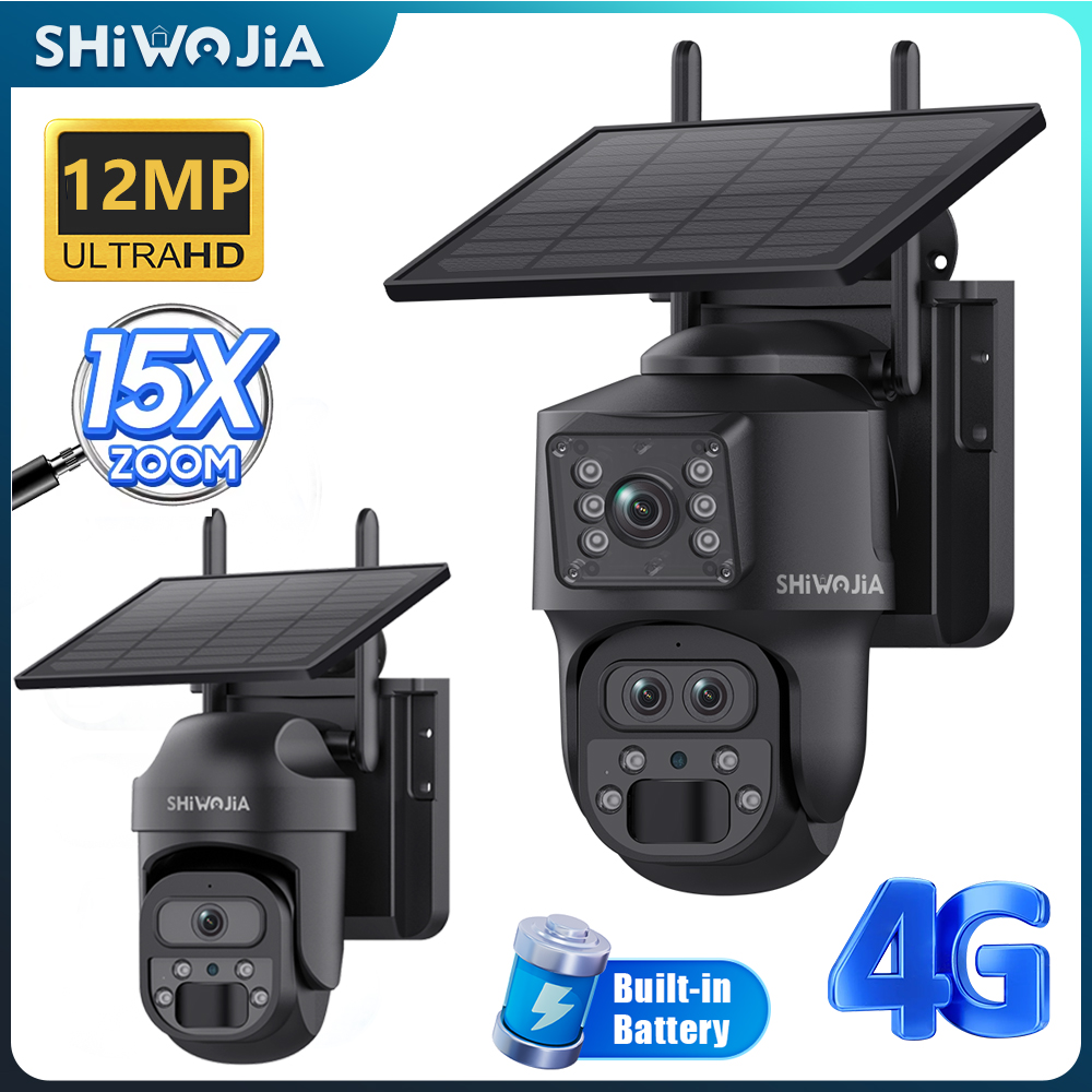 Home Security Panel - SHIWOJIA 15X ZOOM Solar Camera 4G