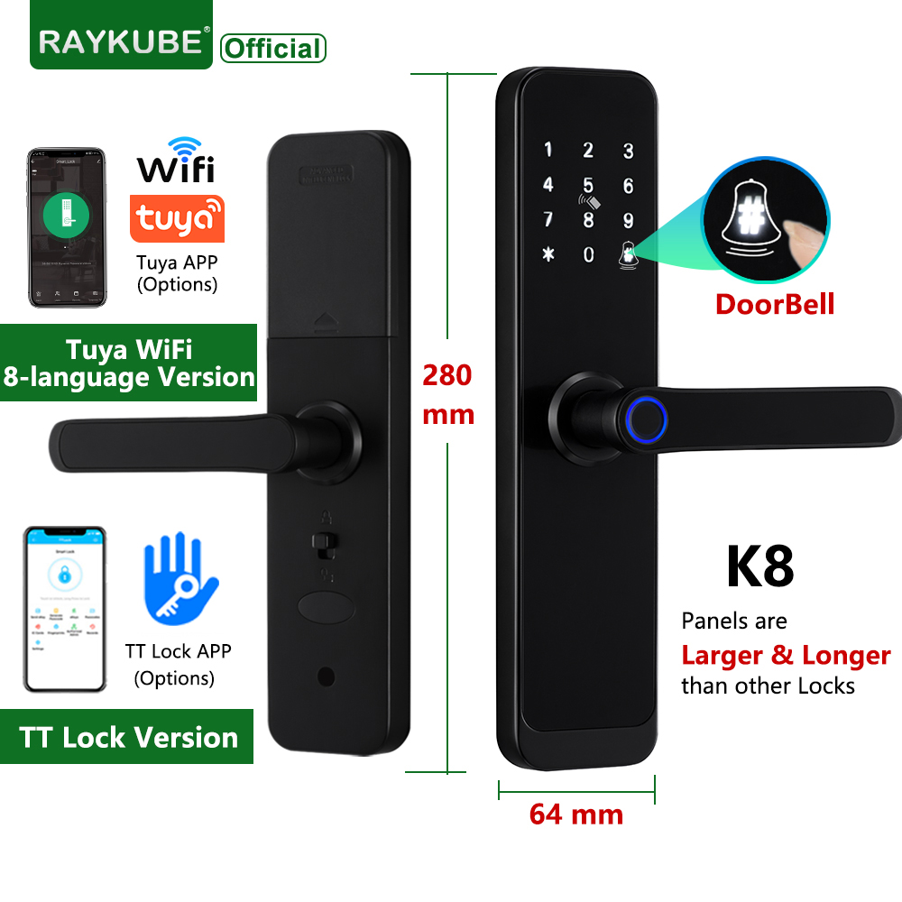 Home Security Keypad - RAYKUBE K8 Smart Door Lock TTlock