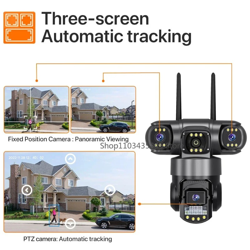 Outdoor Waterproof 3 Lens Secu - огляд і ціна Home Yard Security Cameras
