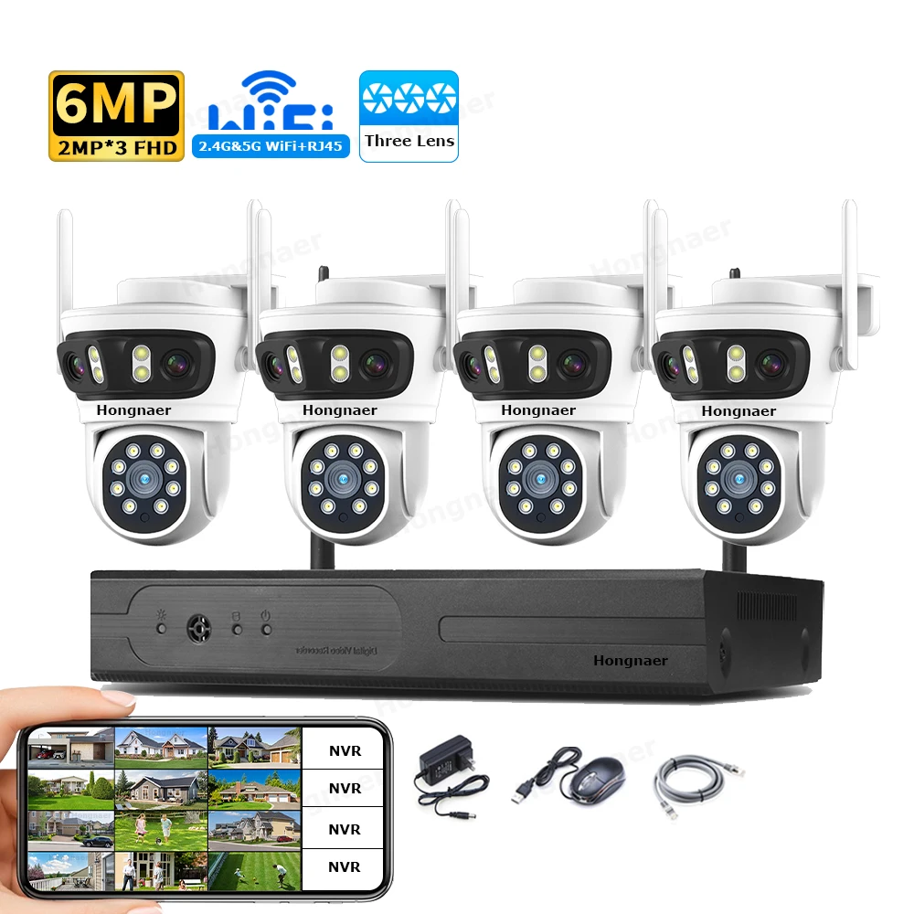 2026 Hongnaer 6MP 4CH 3 Lens 2 - огляд і ціна Home Security Wireless