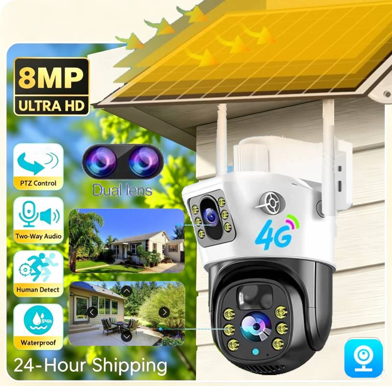 8MP 4G Solar Camera Dual Lens  - огляд і ціна Ip Camera Outdoor 4K