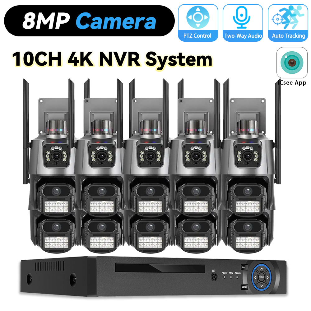 10CH POE NVR 8MP 4K PTZ Securi - огляд і ціна Home Security Video Recording Systems