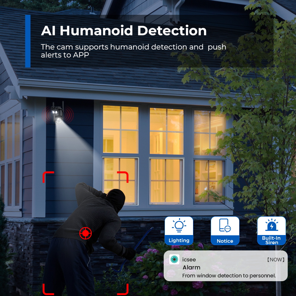 Outdoor 8MP 4K WiFi PTZ Securi - огляд і ціна Home Yard Security Cameras