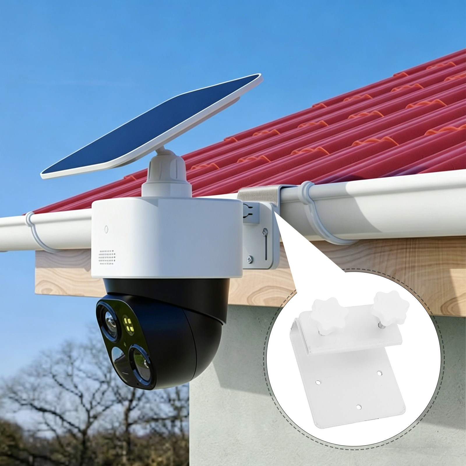 Gutter Solar Camera Mount Brac - огляд і ціна Home Yard Security Cameras