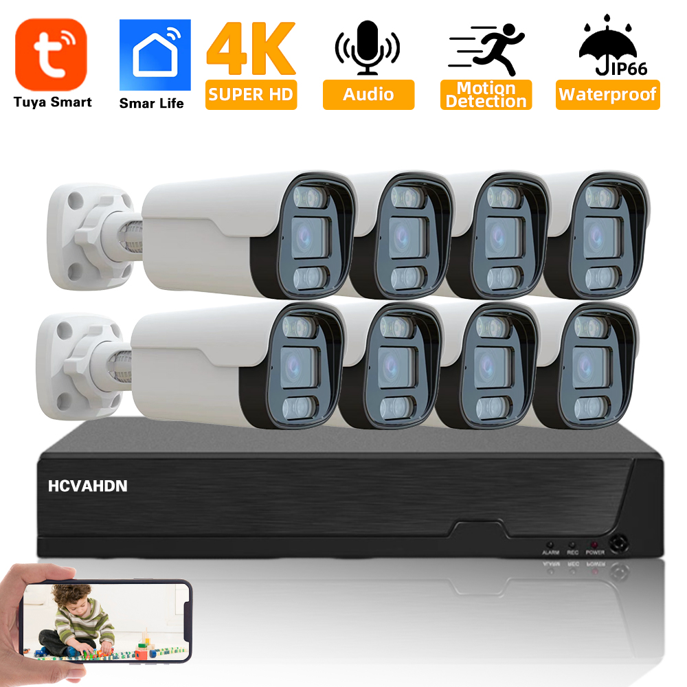 4K 8MP TUYA Security Kit 8CH P - огляд і ціна Ip Camera Outdoor 4K
